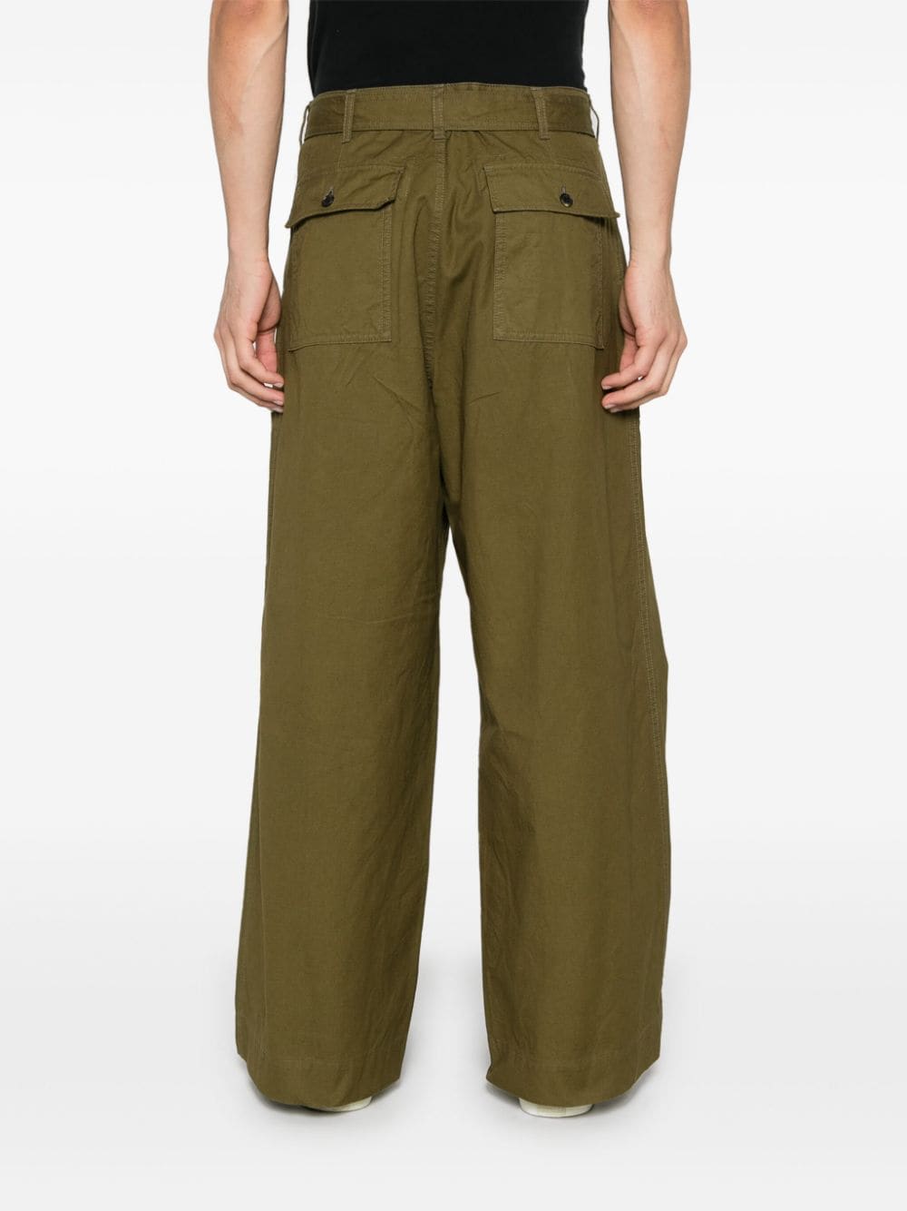 Shop Comme Des Garçons Homme Deux Belted Trousers In Green