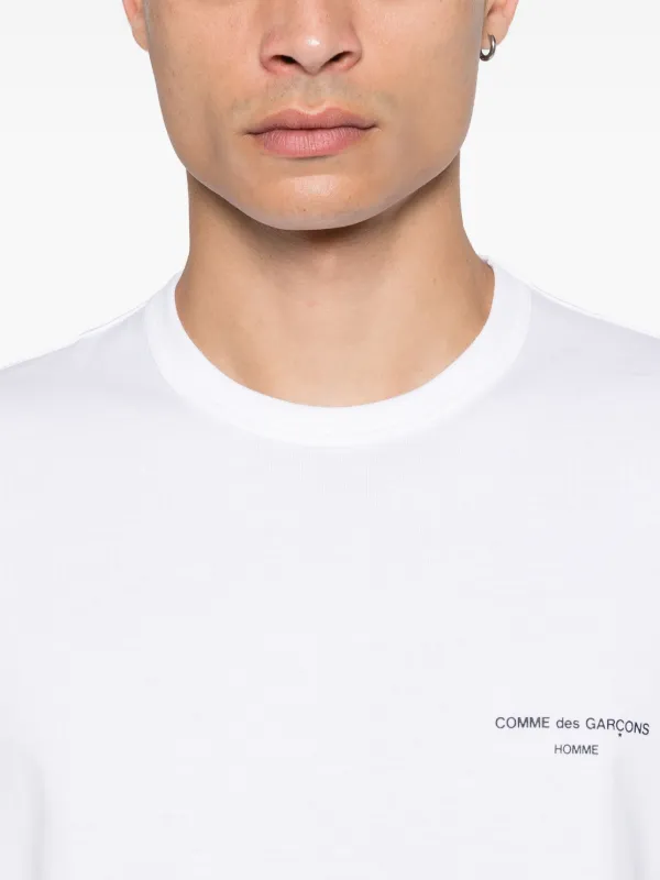 Comme Des Garcons Homme t shirt a Logo Imprime Blanc FARFETCH MA