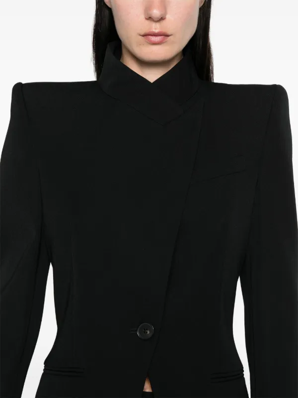 ジャケット ALEXANDER MCQUEEN TWISTED CAVALRY TWILL SPLICED JACKET Alexander McQueen Twisted Spliced Jacket | Black | FARFETCH