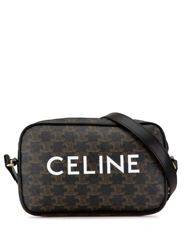 Celine Pre Owned 2000 2023 Medium Triomphe Messenger Crossbody Bag Black FARFETCH CA
