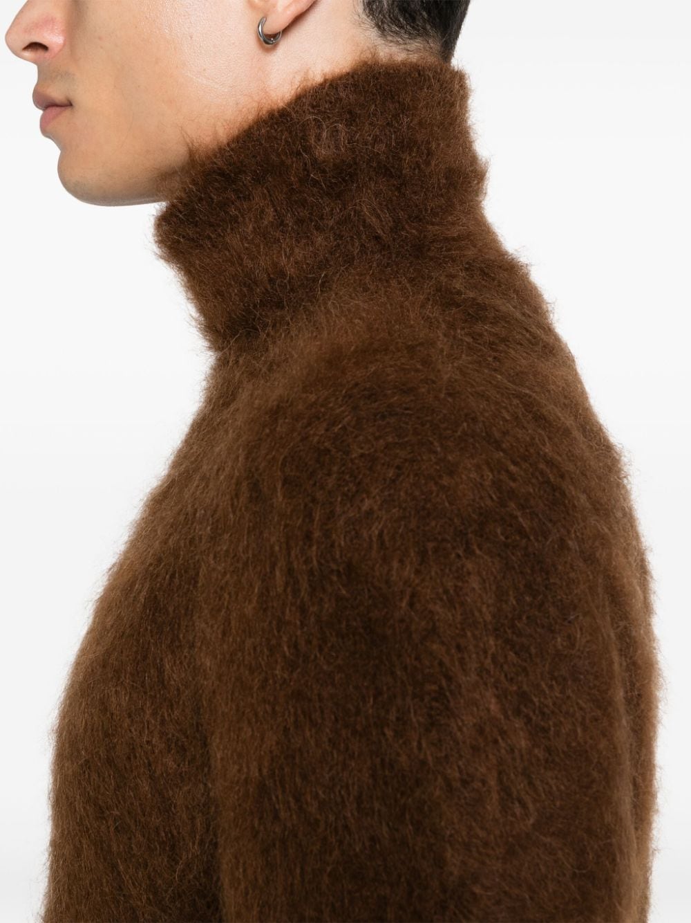 Shop Ami Alexandre Mattiussi Brushed Jumper In Brown