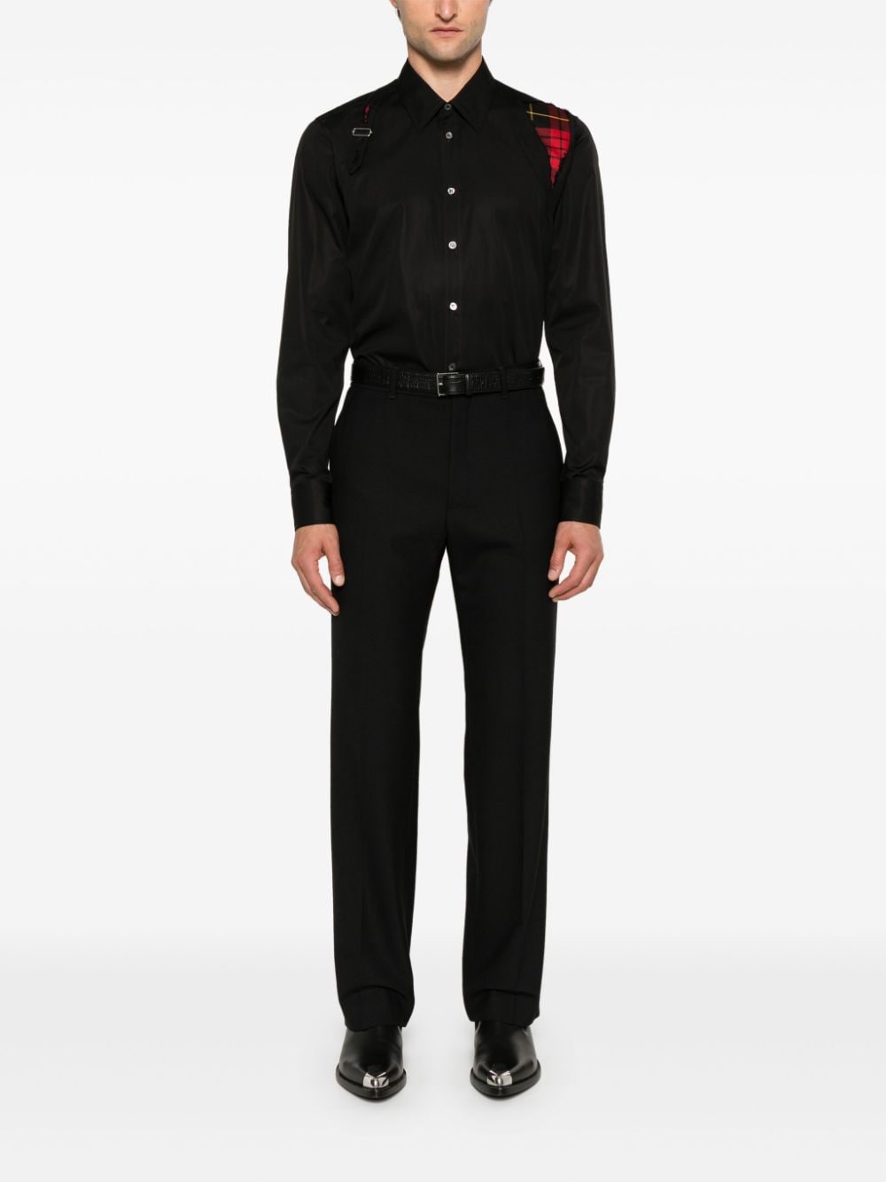 Alexander McQueen Macqueen Tartan-Harness shirt - Zwart