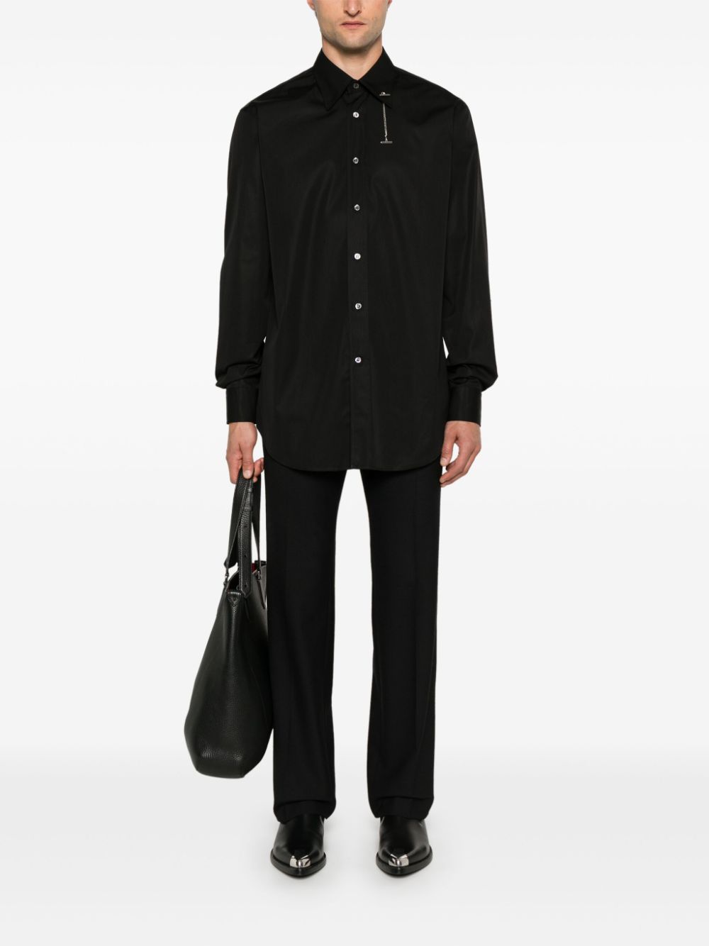 Alexander McQueen Cross-Bar Chain shirt - Zwart