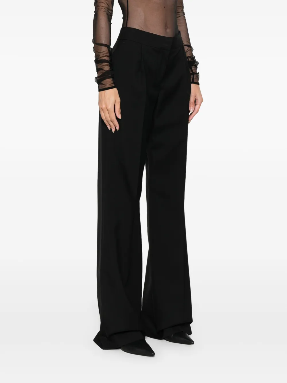 Alexander McQueen Broek met geplooid detail Zwart