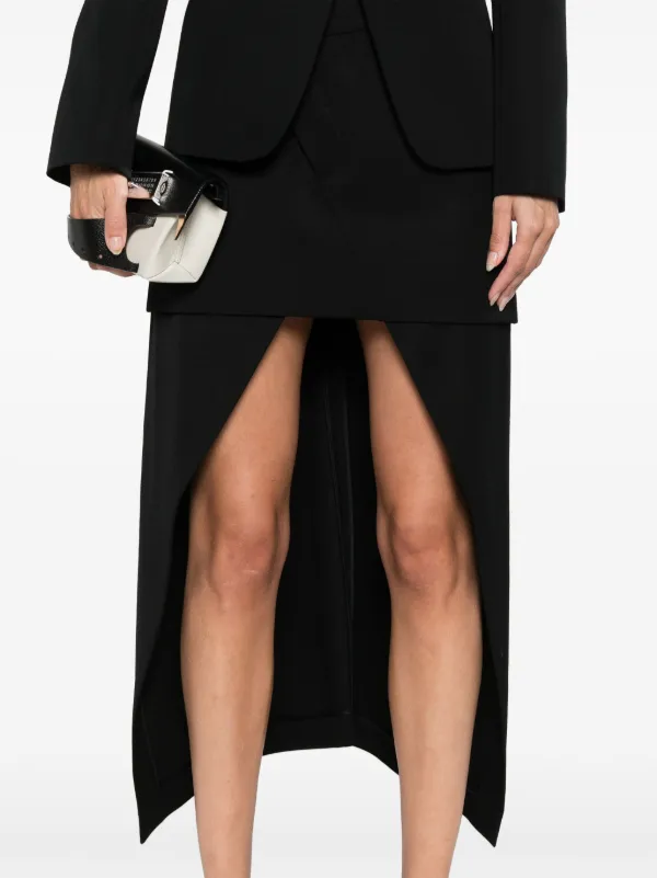 スカート alexander mcqueen SKIRT (804732QJACH 1000) Alexander McQueen Asymmetric Skirt | Black | FARFETCH