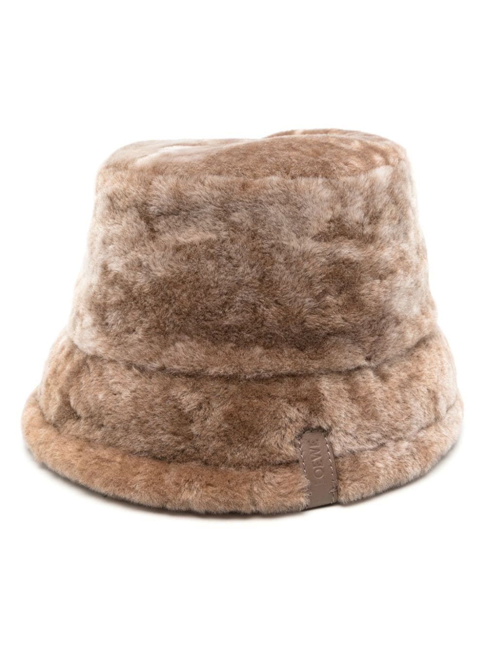 Shop Loewe Shearling Bucket Hat In Neutrals