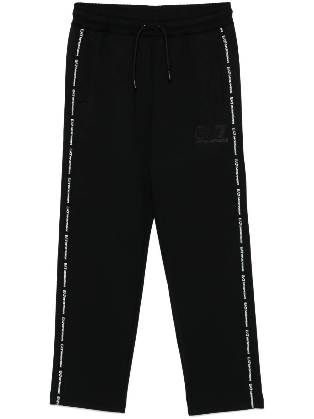 Ea7 Emporio Armani logo-tape track pants – Black