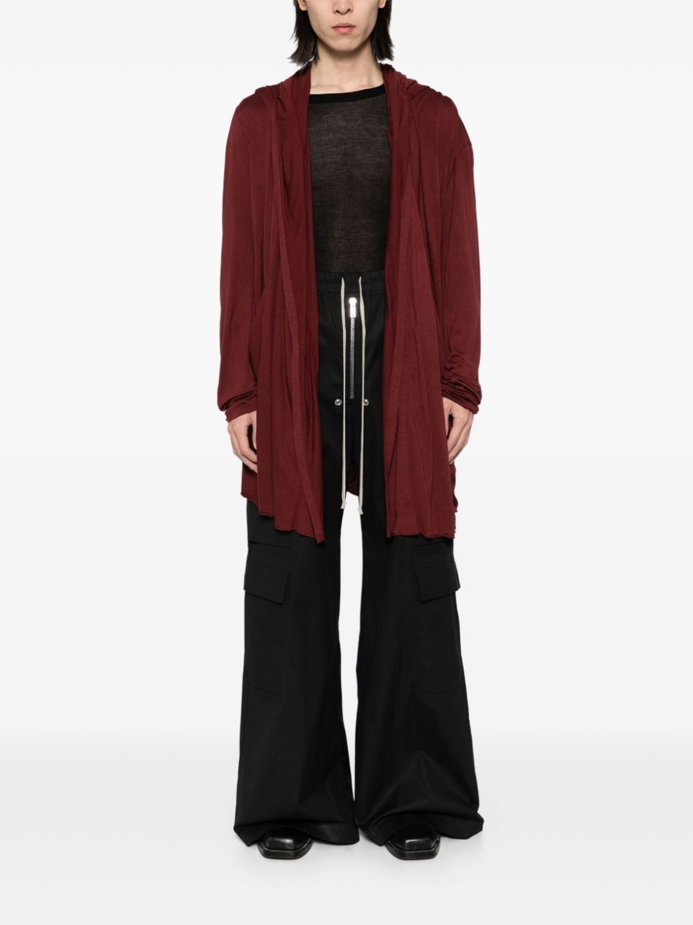 Shop Julius Draped Jersey Cardigan In Red