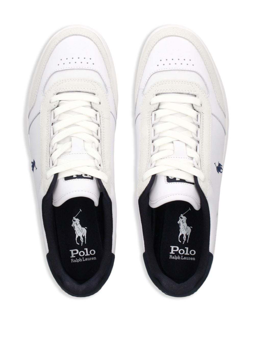 Shop Polo Ralph Lauren Panelled Sneakers In White