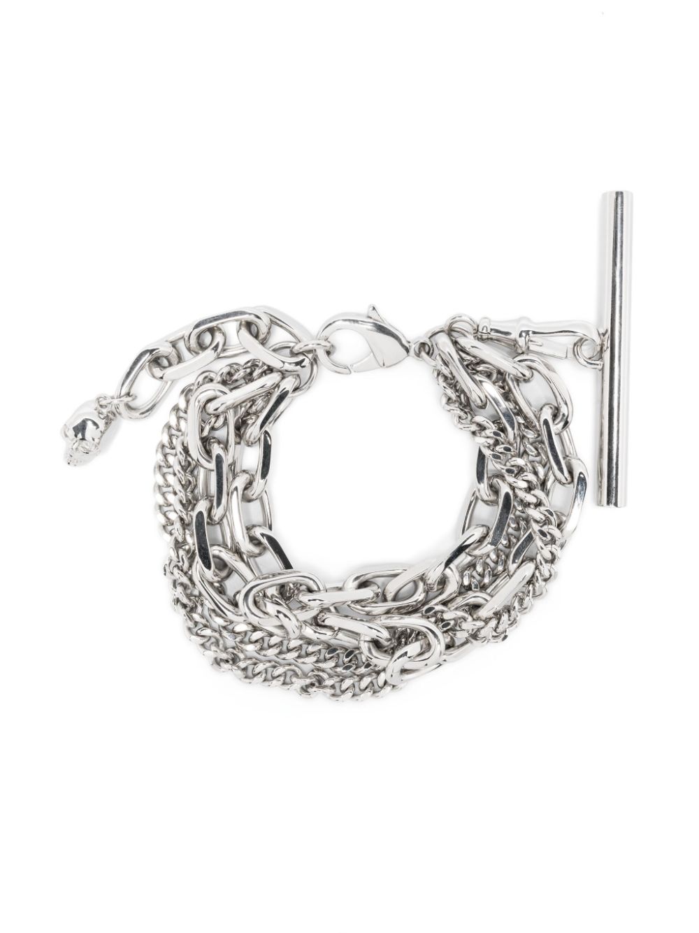 Shop Alexander Mcqueen Multi-chain Bracelet In Silver