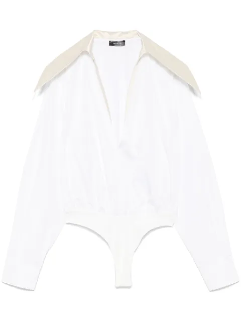 Mugler body con cuello de satén