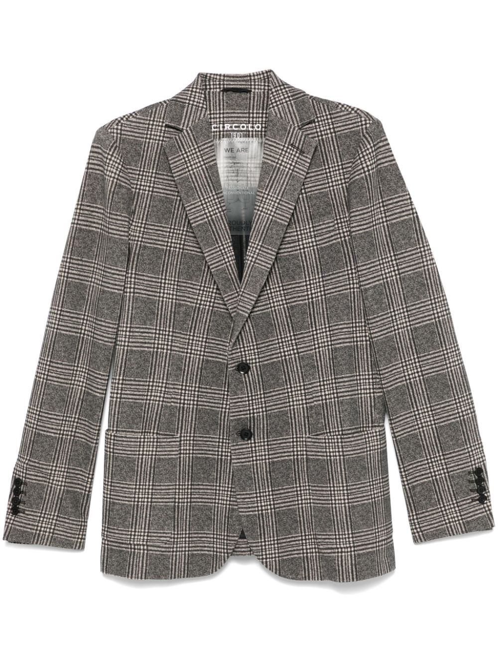 Shop Circolo 1901 Price Of Wales-check Blazer In Brown