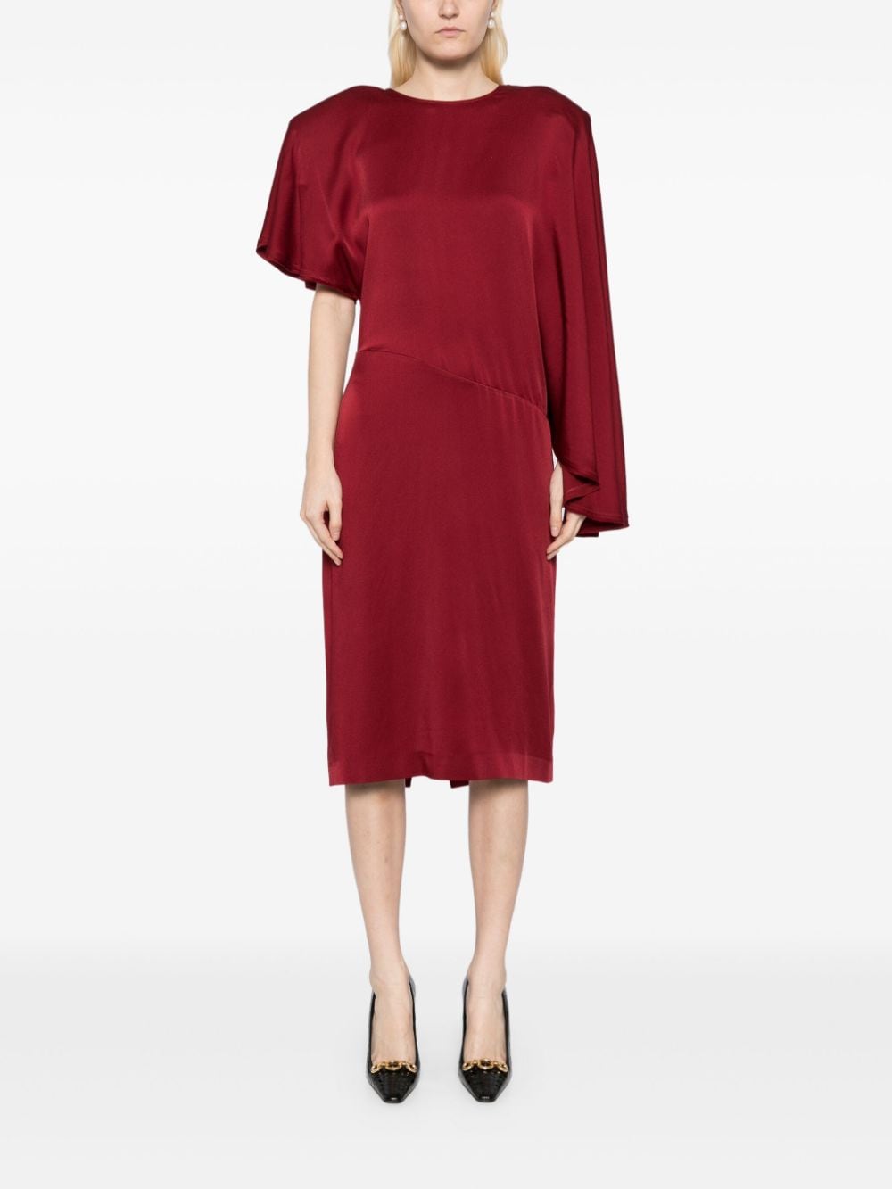 Shop Stella Mccartney Asymmetric Maxi Dress In Red