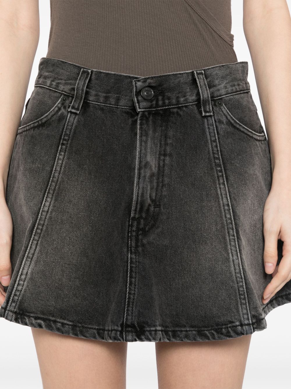 Shop Haikure Margaux Denim Skirt In Black