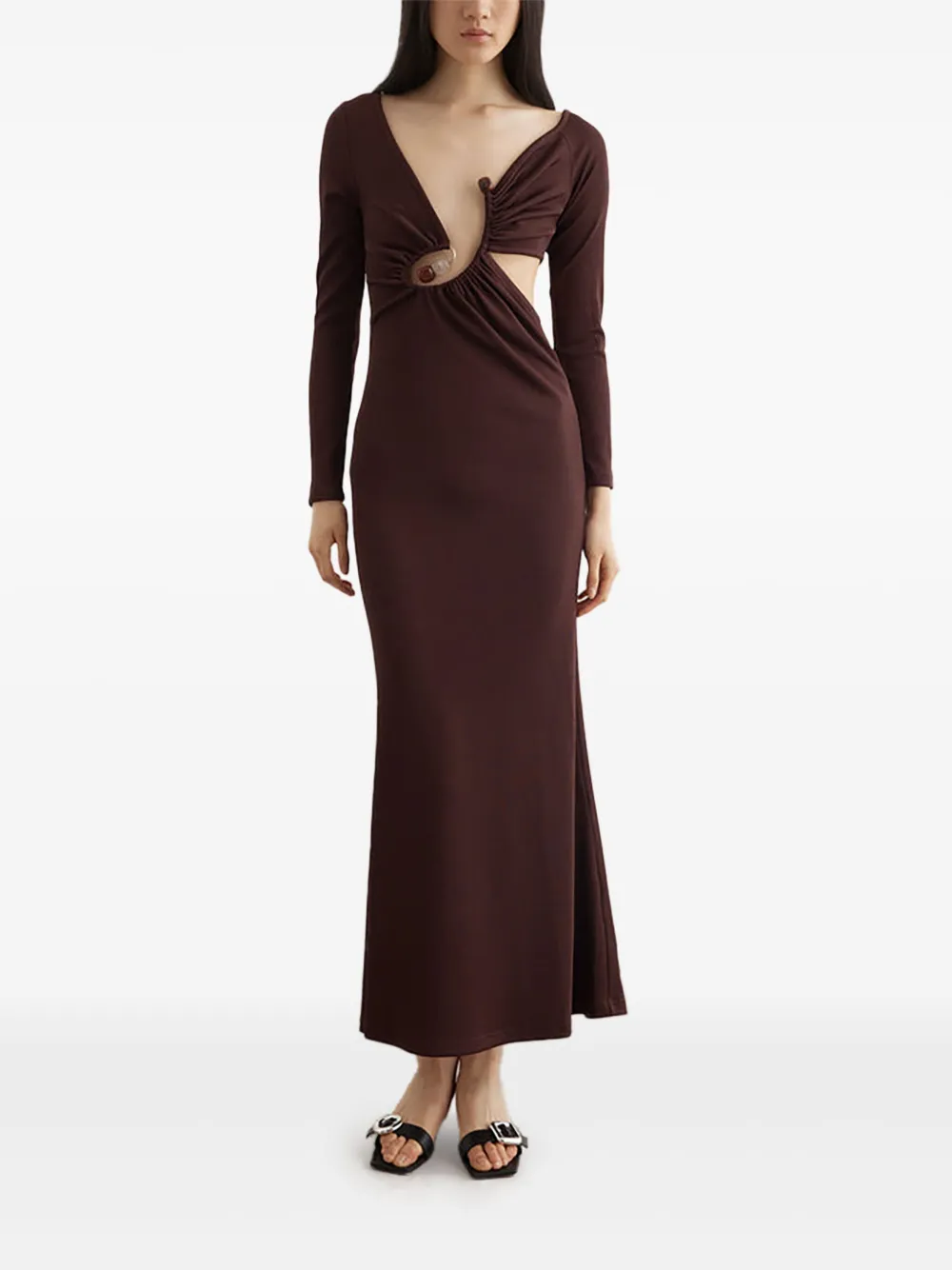 Christopher Esber crystal-embellished cut-out dress | Brown | Image 1