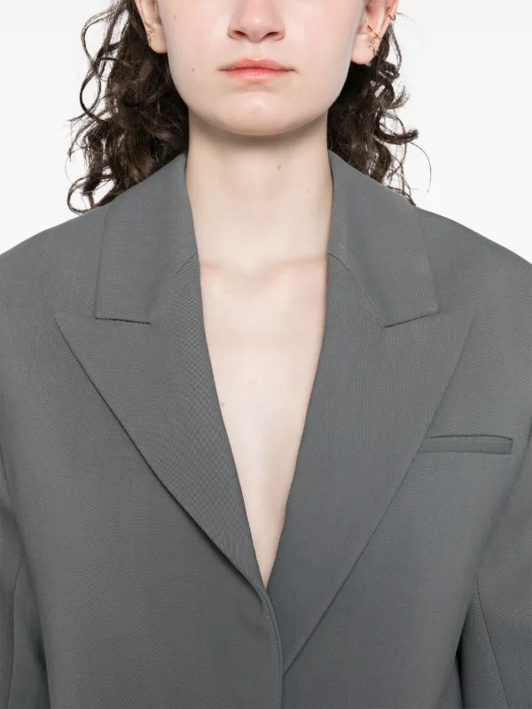 Nanushka Cropped Boxy Fit Blazer Grey FARFETCH ZA