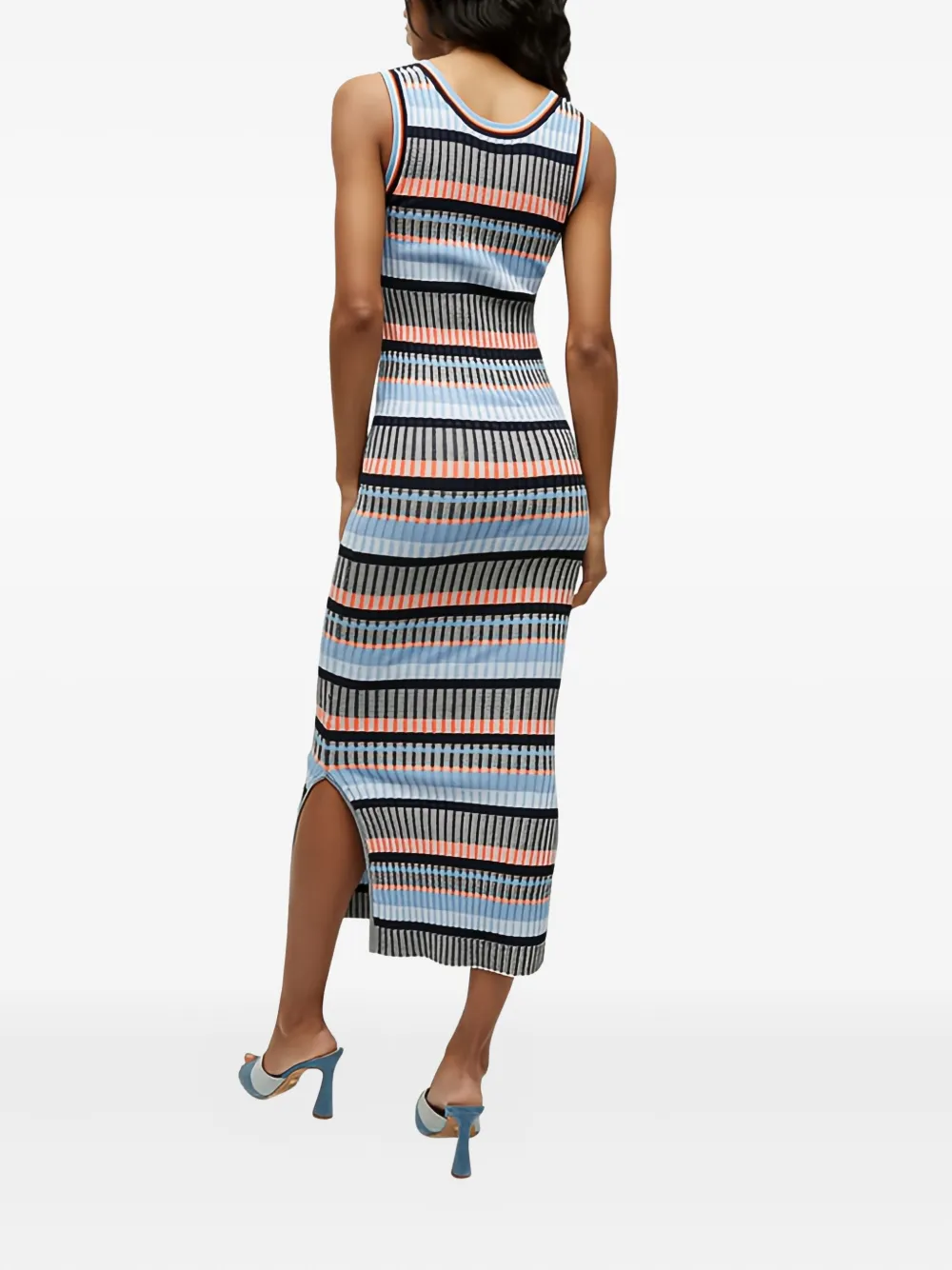 Veronica Beard Stripe Knit Midi Dress In Multi