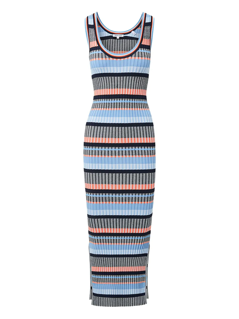 Veronica Beard Stripe Knit Midi Dress In Multi