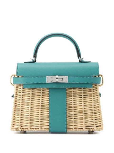 Hermès Pre-Owned 2020 Wicker and Swift Mini Kelly Picnic 20 satchel