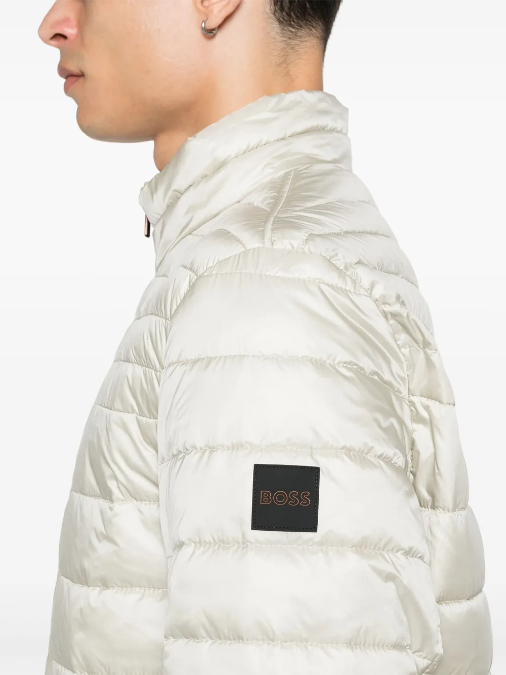 BOSS Gewatteerd jack met logopatch Beige