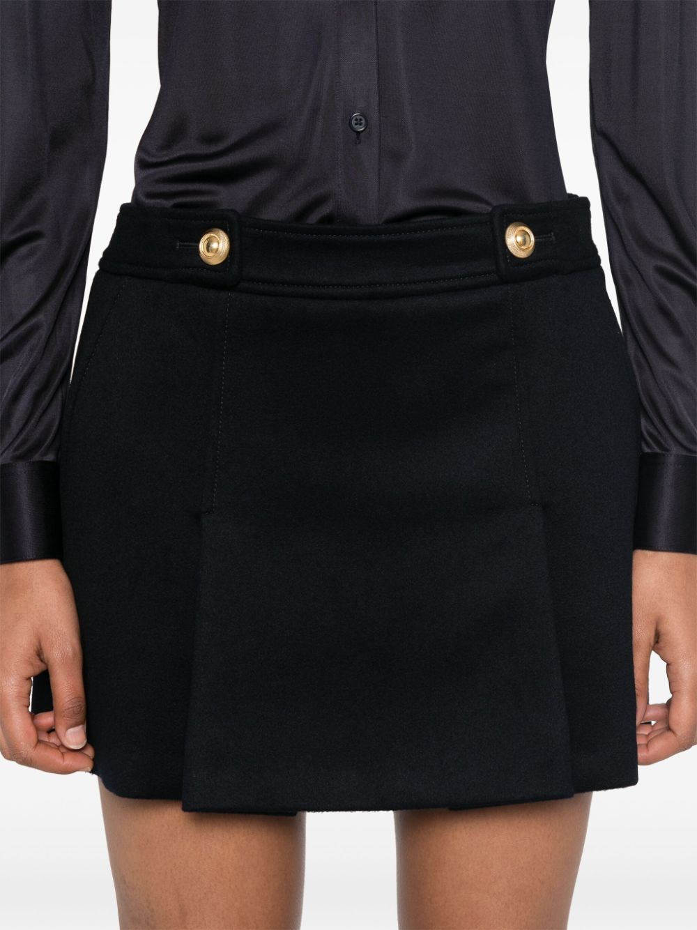 Shop Tom Ford Pleated Mini Skirt In Blue