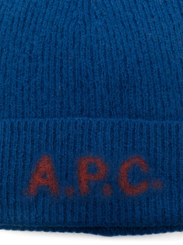 【関税込】◆A.P.C. アーペーセー◆ロゴ ビーニー A.P.C. ロゴ ビーニー | ブルー | FARFETCH JP