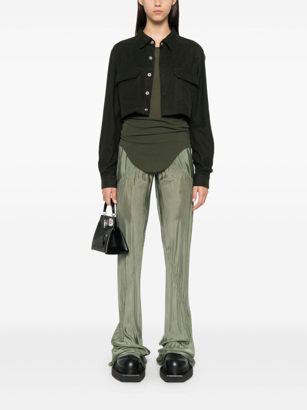 Rick Owens Cropped shirtjack - Groen