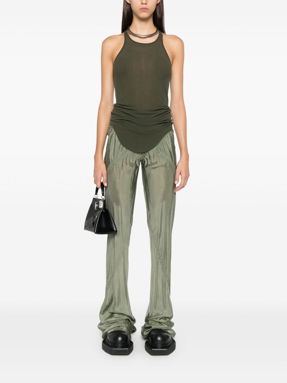 Rick Owens Geribbelde tanktop - Groen