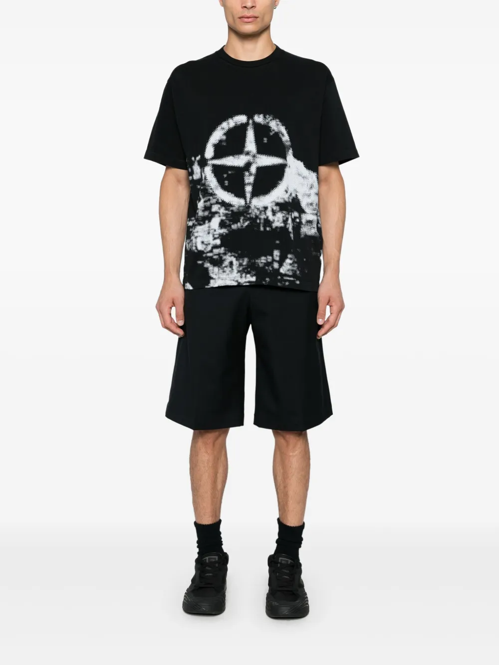 Stone Island Compass-print T-shirt - Zwart