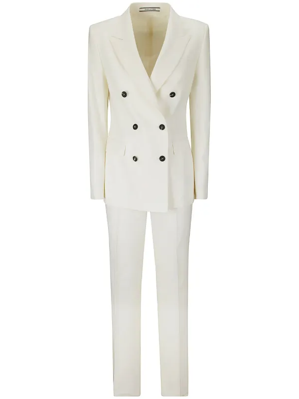 Women's white double breasted suit cheap