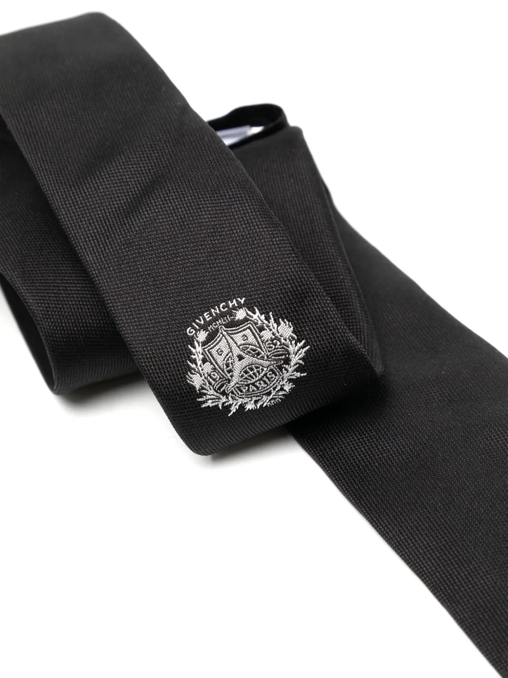 Givenchy logo-embroidered silk tie - Zwart