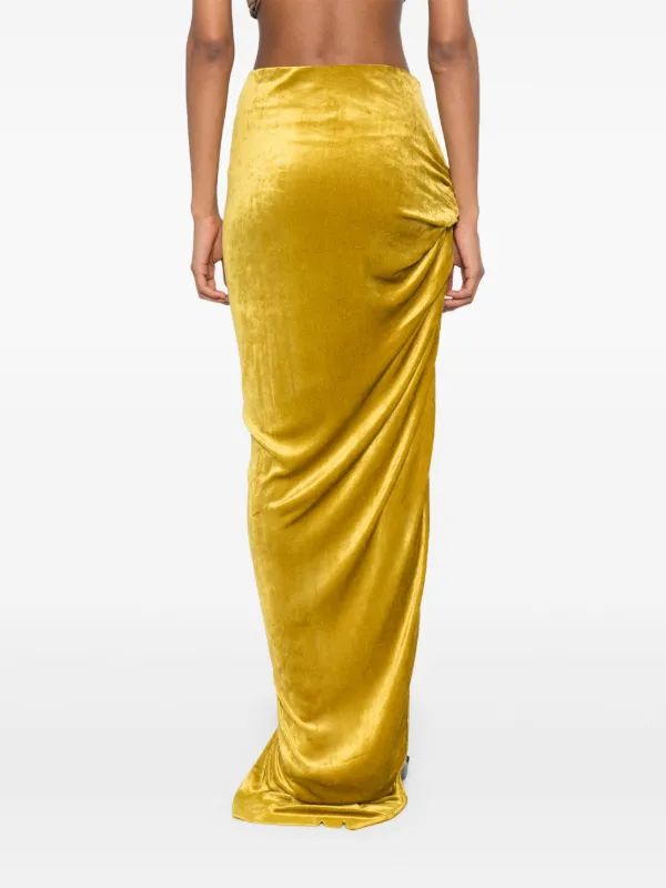 Yellow velvet skirt best sale