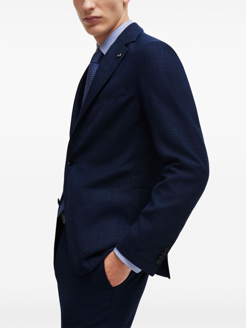 Shop Hugo Boss Single-breasted Blazer In Blue