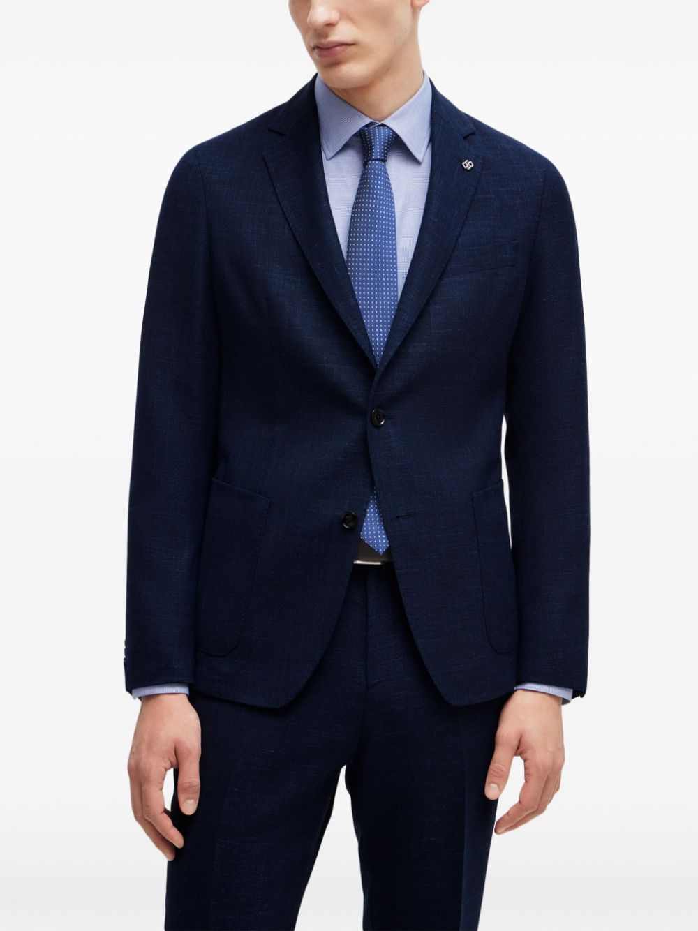 Shop Hugo Boss Single-breasted Blazer In Blue