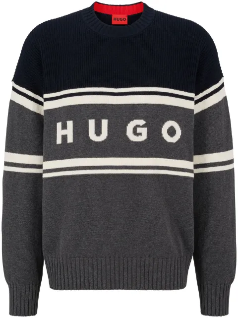 HUGO Suéter de tricô com padronagem logo