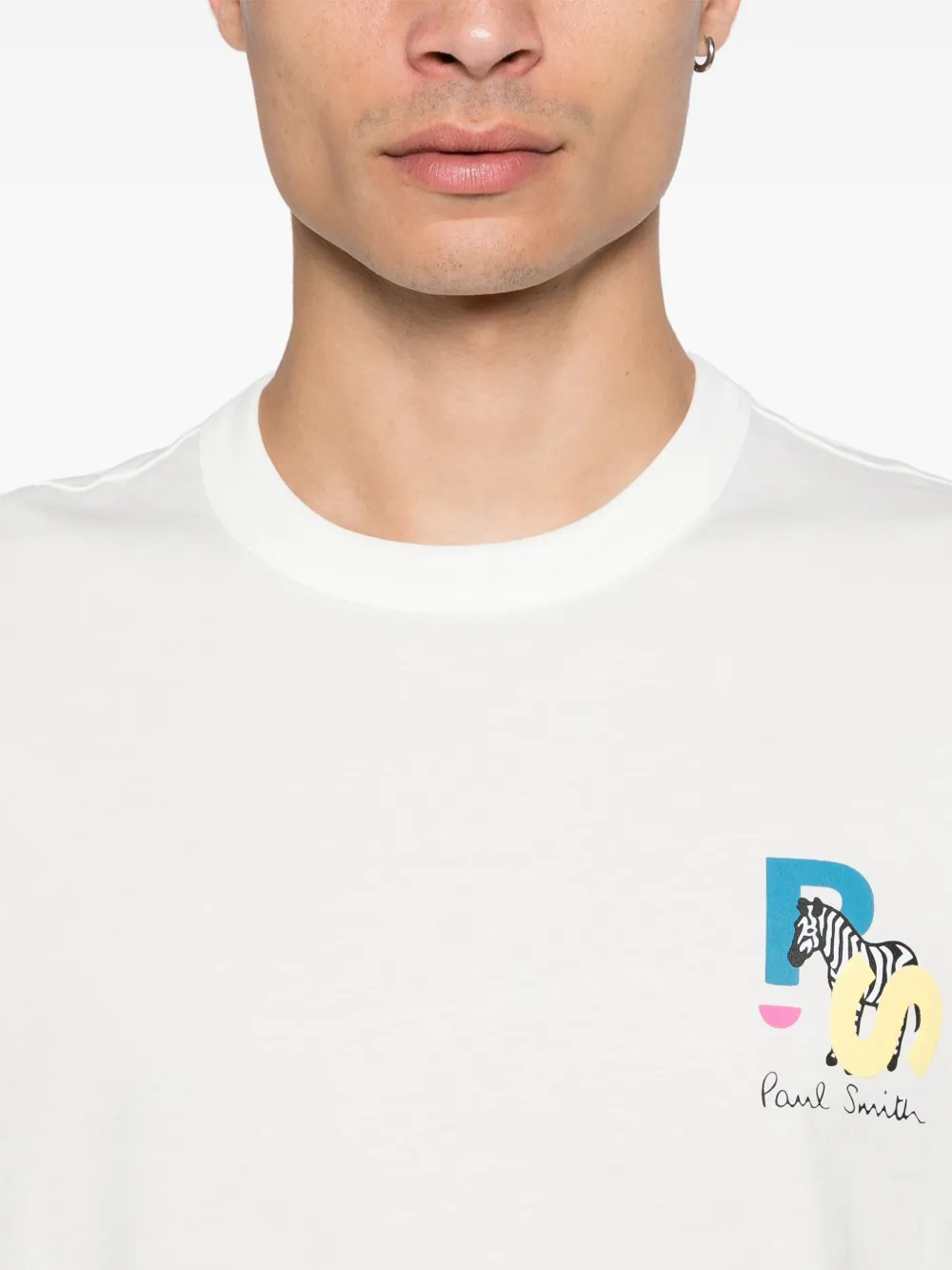 PS Paul Smith T-shirt met zebraprint Wit