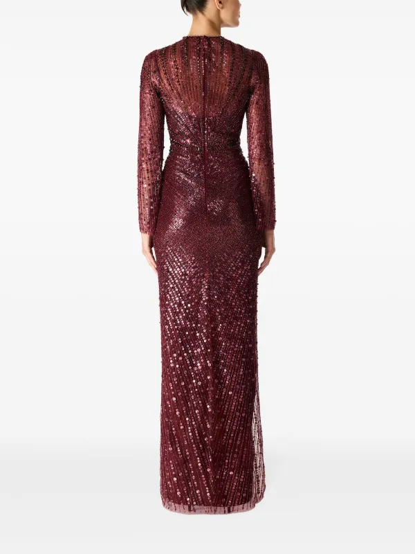 Jenny Packham Anja sequin-embellished Gown Red FARFETCH IN