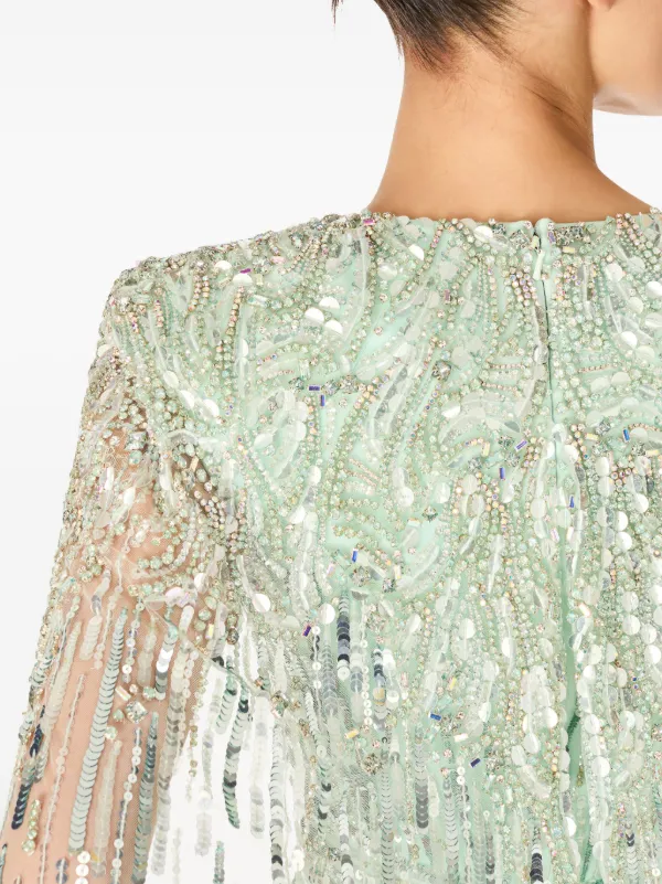 Jenny Packham Gold Rush sequin-embellished Gown | Green | FARFETCH