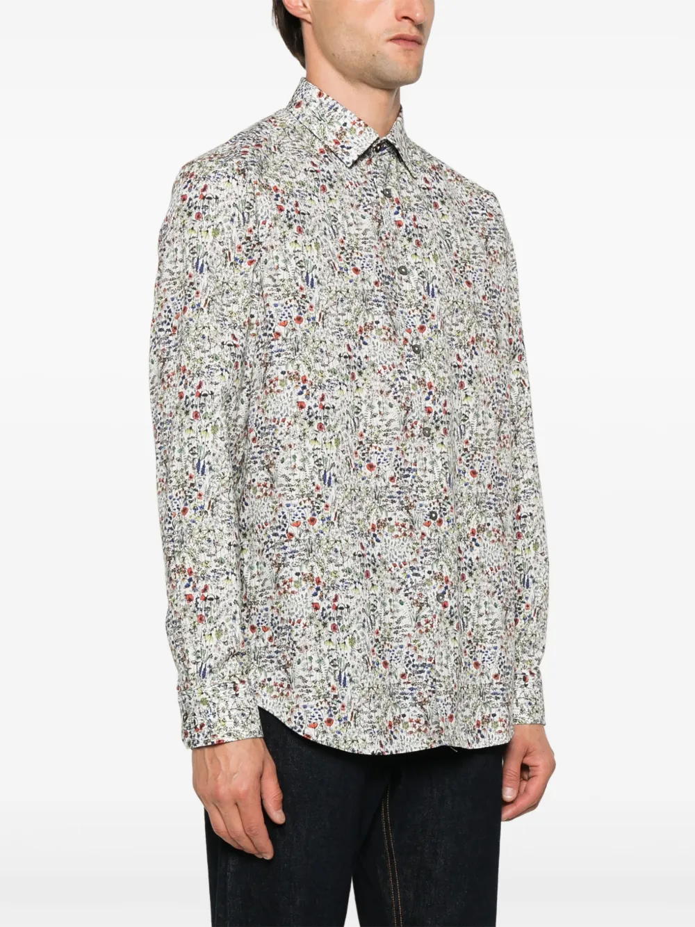 Paul Smith Sketch overhemd met bloemenprint Wit
