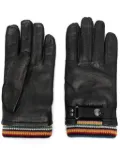 Paul Smith Big Stripe cuff gloves - Black