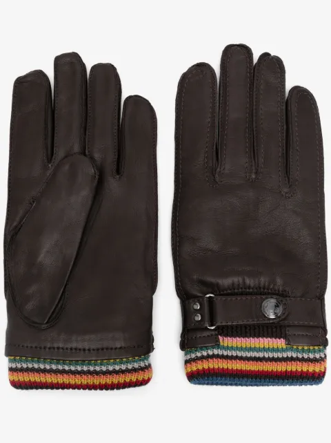 Paul Smith Big Stripe cuff gloves