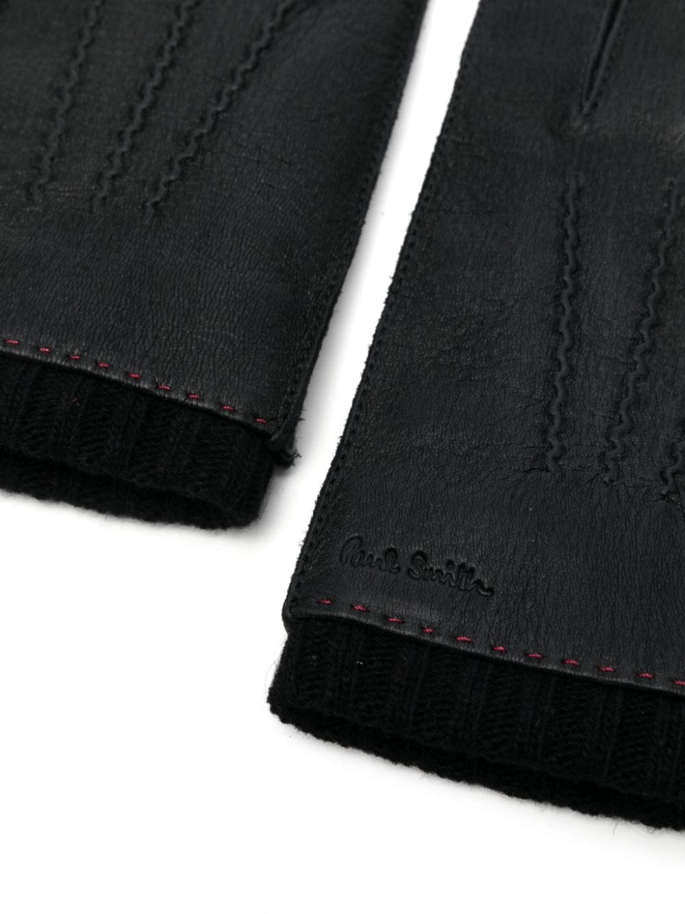 Paul Smith leather gloves - Zwart