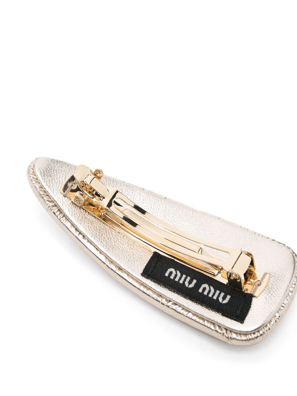 Miu Miu Haarclip met logoplakkaat - Goud