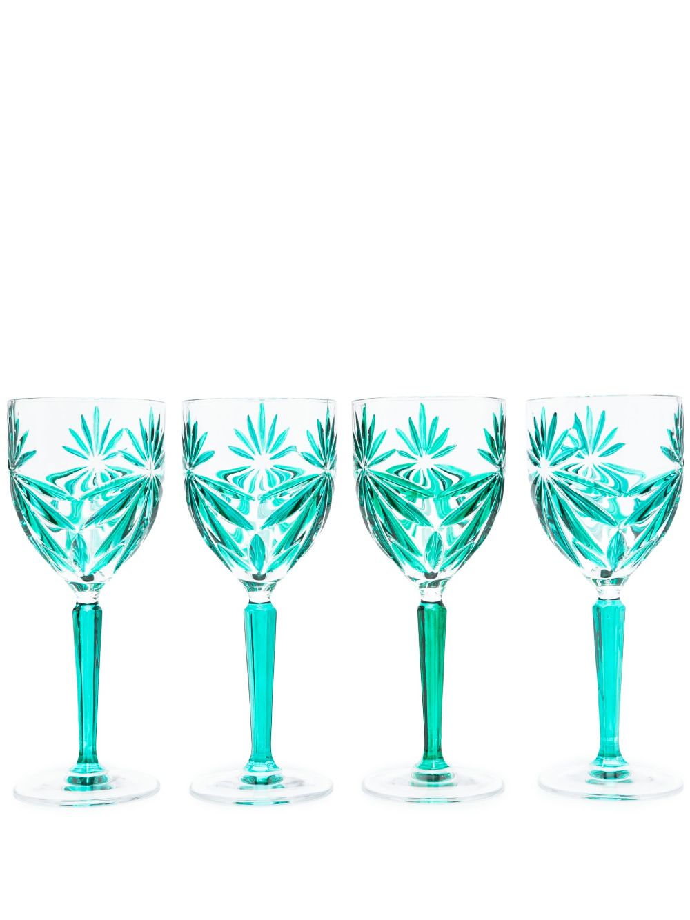 Les-Ottomans Stars crystal wine glasses set (set of four) - Green