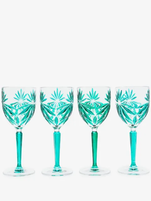 Les-Ottomans lot de quatre verres à vin Stars en cristal