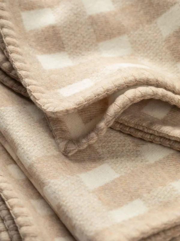 Johnstons Of Elgin Stitched Basketweave Throw | Neutrals