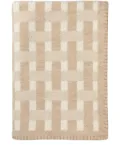 Johnstons of Elgin stitched basketweave throw - Neutrals