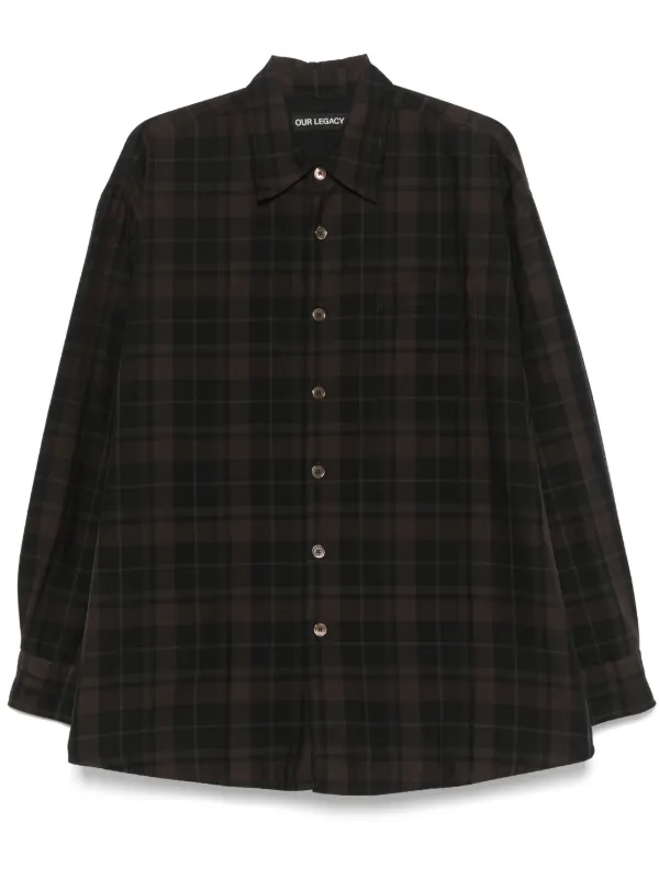Our Legacy Borrowed Shirt - Black Sheer Shadow Check – Kith