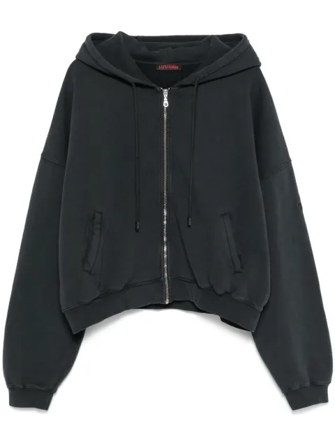 LỰU ĐẠN washed-out zip hoodie 