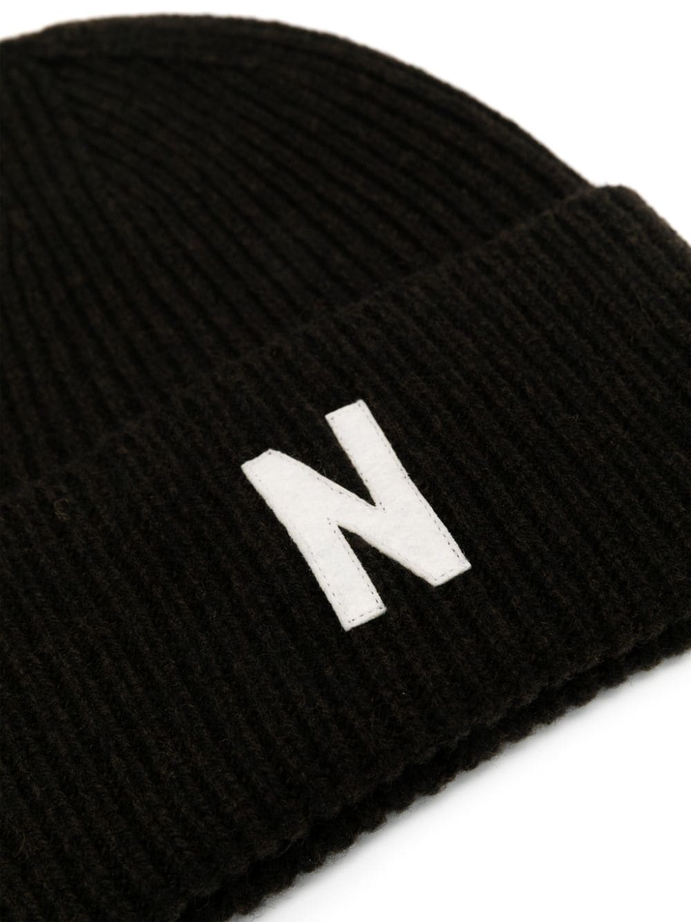 Shop Norse Projects Logo-patch Beanie Hat In Brown